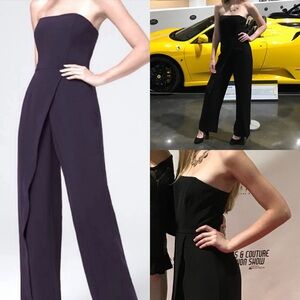 White House Black Market Strapless Split Leg Jumpsuit 00P (With pair of straps)